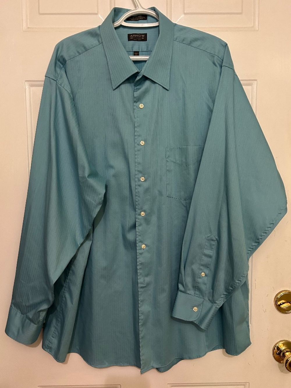 Arrow, Long Sleeve Shirt, XXL 18 1/2 34/35, Blue